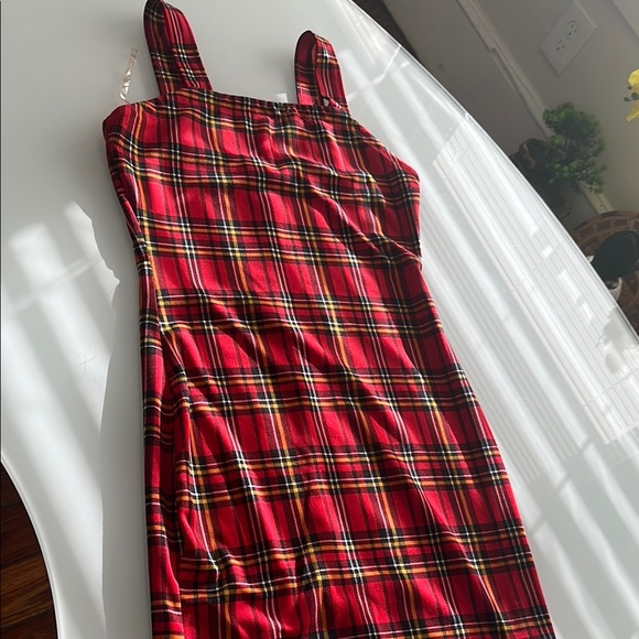 Red and Black Mini Pencil Dress for Casual Occasions - Picture 4 of 4